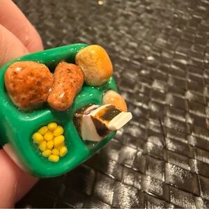 WAVYAYA Handmade School Lunch Ring Pt II- Y2K, Miniature chicken art